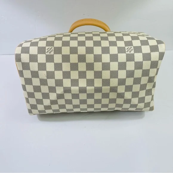 Designer Inspired Checkered Crossbody Bag in Cream and Tan - Picture 9 of 15
